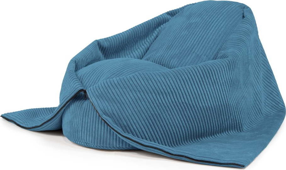 Modrý manšestrový dětský sedací vak Cocoon 100 – SLOWDOWN SLOWDOWN