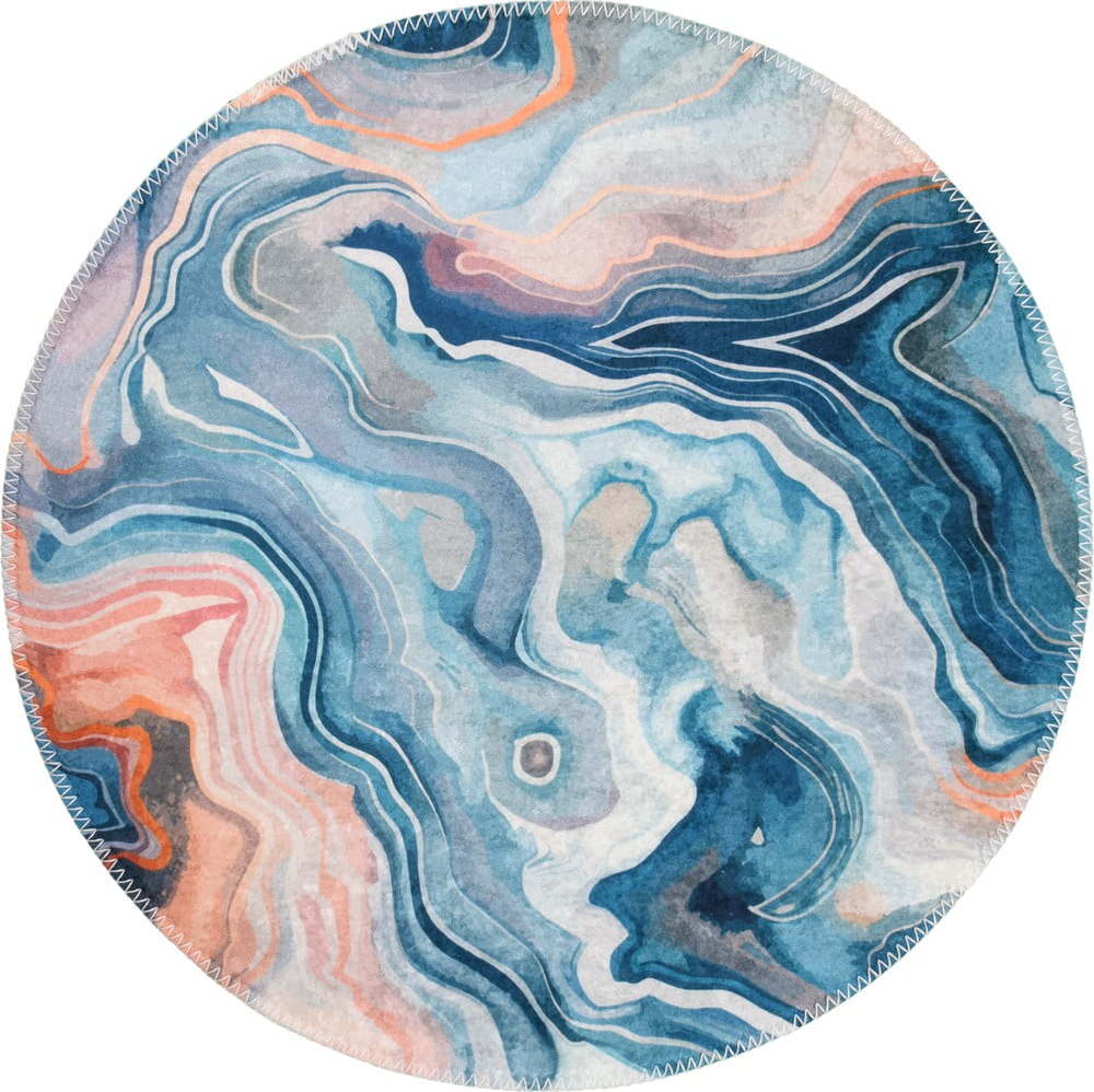 Modrý/růžový pratelný kulatý koberec ø 120 cm Colors of Joy – Vitaus Vitaus