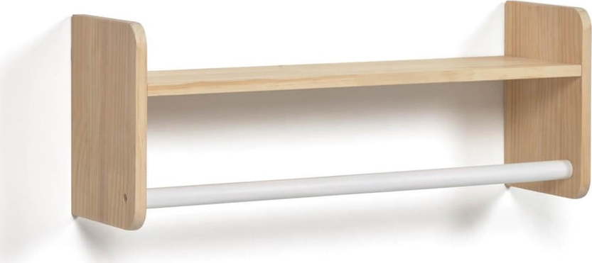 Nástěnný dětský věšák z borovicového dřeva v přírodní barvě 52