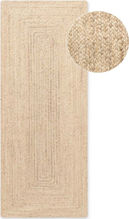 Oboustranný/ručně tkaný jutový běhoun ve světle přírodní barvě 80x200 cm Sharmila Natural White – Hanse Home Hanse Home