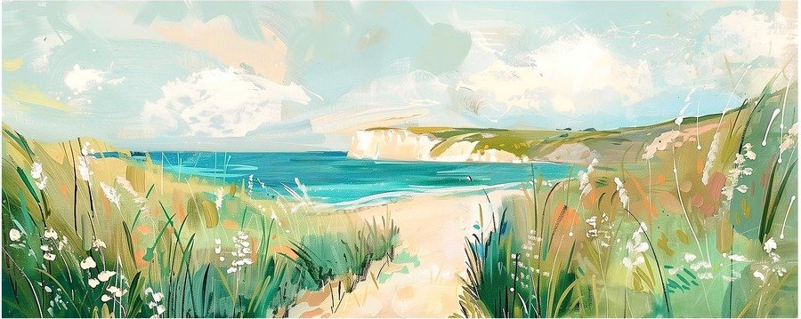 Obraz 60x150 cm Gouache Sea – Styler Styler