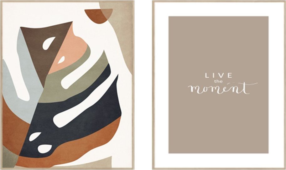 Obrazy v sadě 2 ks 30x40 cm Live the Moment – knor knor
