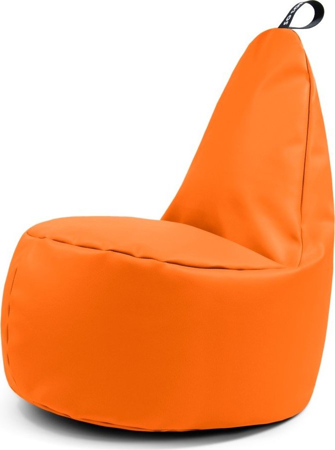 Oranžový dětský sedací vak z imitace kůže Lull M – So Soft? So Soft?