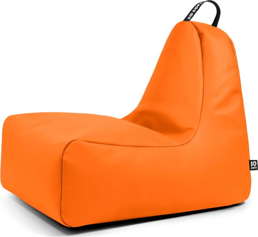 Oranžový sedací vak z imitace kůže Chill L – So Soft? So Soft?