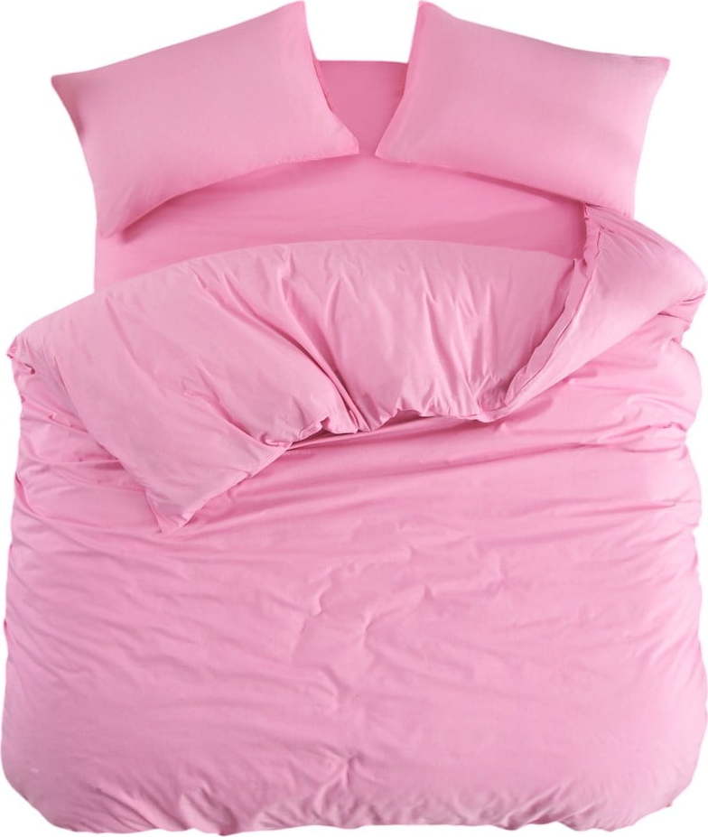 Růžové povlečení na jednolůžko/prodloužené s prostěradlem/3dílné 160x220 cm Classic – Mila Home Mila Home