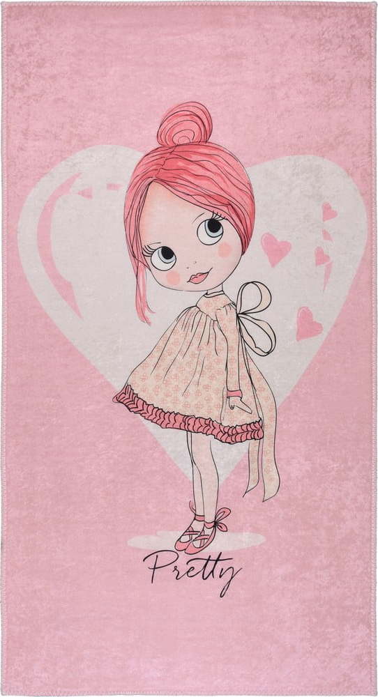 Růžový pratelný dětský koberec 100x160 cm Pretty Girl – Vitaus Vitaus