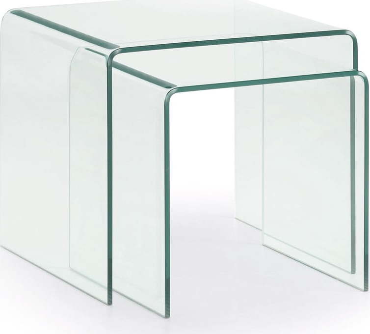 Skleněné konferenční stolky v sadě 3 ks 50x50 cm Burano – Kave Home Kave Home