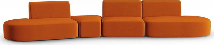Sametová pohovka v terakotové barvě levý roh 428 cm Paolo – Milo Casa Milo Casa
