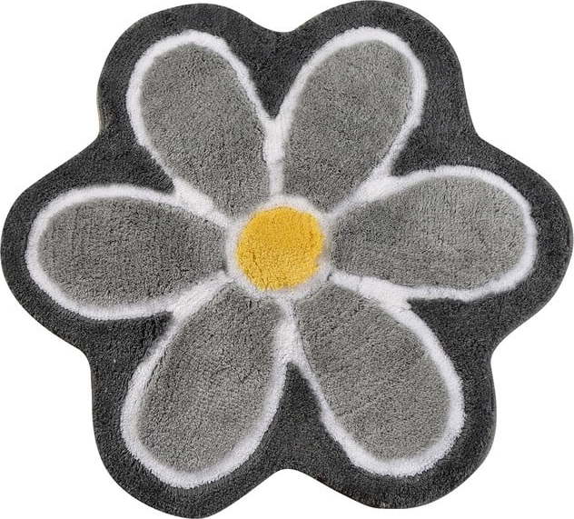 Šedá koupelnová předložka ø 90 cm Flower – Foutastic Foutastic