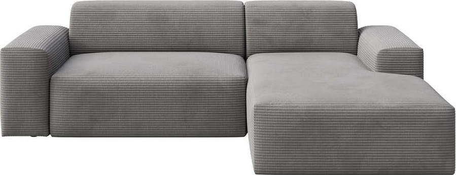 Šedá manšestrová rohová pohovka (pravý roh/s lenoškou) Villet – Rodier Rodier