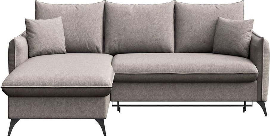 Šedá rozkládací/s úložným prostorem rohová pohovka (levý roh/s lenoškou) Brim – Rodier Rodier