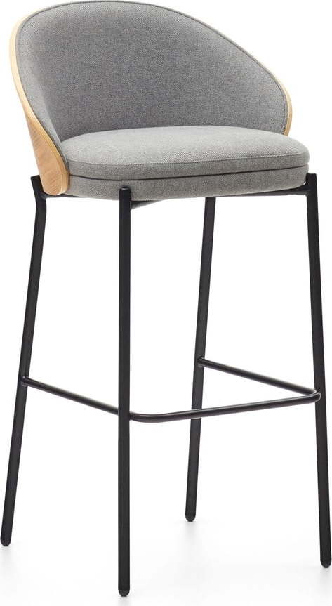 Šedá/v přírodní barvě barová židle (výška sedáku 77 cm) Eamy – Kave Home Kave Home