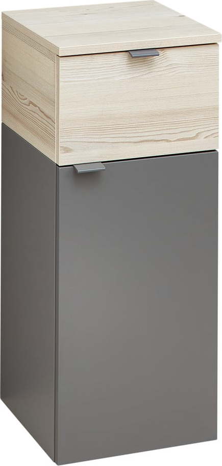 Šedá/v přírodní barvě nízká/závěsná koupelnová skříňka v dekoru borovice 72x30 cm Quickset 394 – Pelipal Pelipal