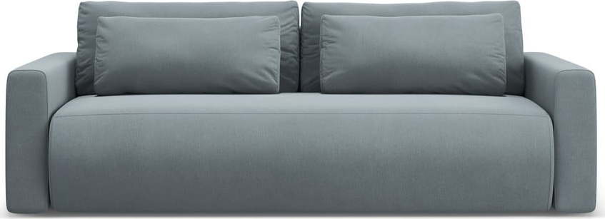 Šedomodrá sametová rozkládací pohovka s úložným prostorem 238 cm Belfast – Cosmopolitan Design Cosmopolitan design