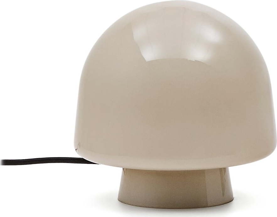 Stolní lampa šedobéžová se skleněným stínidlem (výška 20 cm) Reig – Kave Home Kave Home