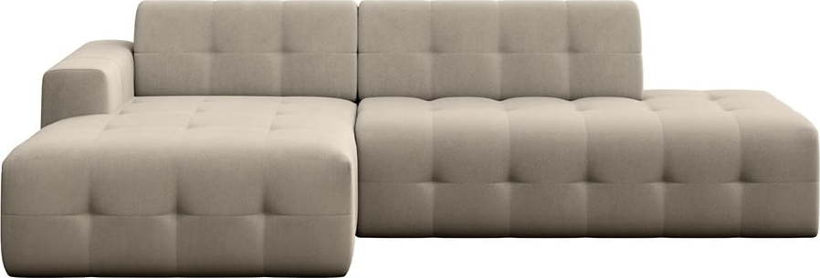 Světle hnědá sametová rohová pohovka (levý roh/s lenoškou) Tuil – Rodier Rodier