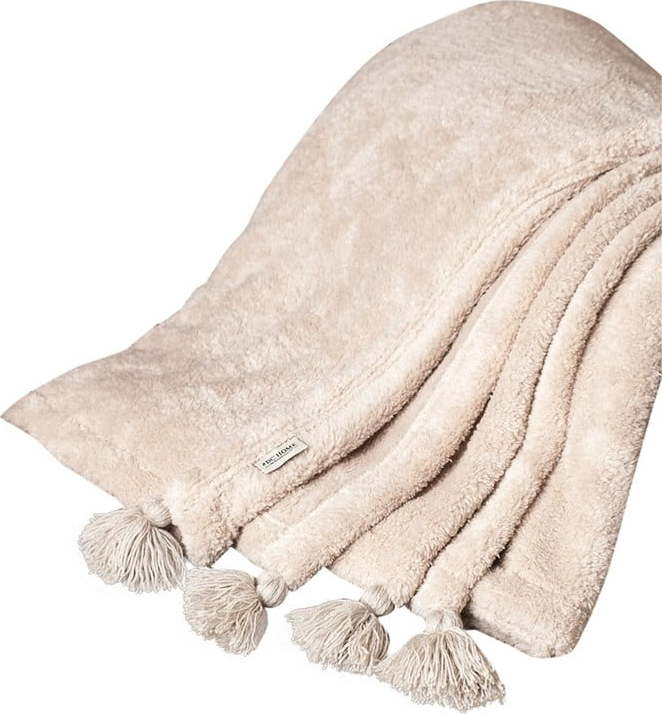 Světle hnědý přehoz z mikroplyše 200x220 cm Puffy – Mijolnir Mijolnir