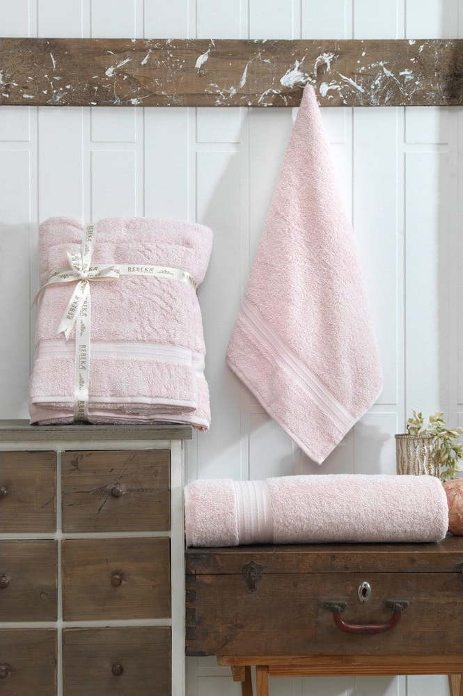 Světle růžové bavlněné ručníky a osušky v sadě 2 ks – Mila Home Mila Home