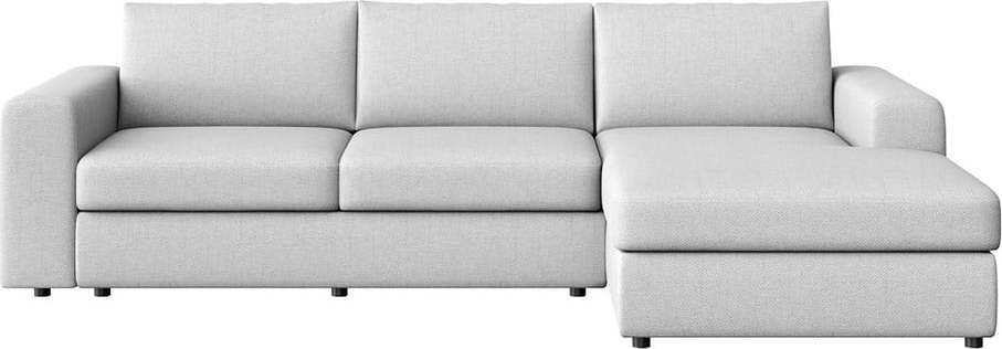 Světle šedá rohová pohovka (pravý roh/s lenoškou) Baga – Rodier Rodier