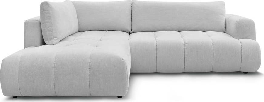 Světle šedá rozkládací/s úložným prostorem rohová pohovka (levý roh/do L) Fuji – Bobochic Paris Bobochic Paris