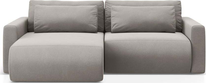 Světle šedá sametová rozkládací rohová pohovka s úložným prostorem Belfast – Cosmopolitan Design Cosmopolitan design