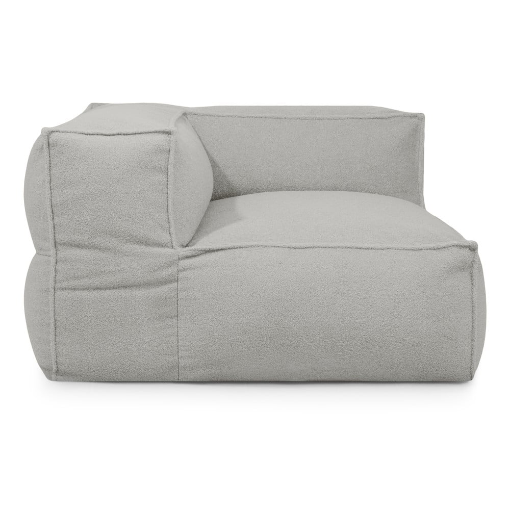 Světle šedý sedací vak z textilie bouclé Mass Corner 125 Left – SLOWDOWN SLOWDOWN