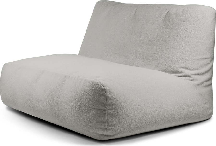 Světle šedý sedací vak z textilie bouclé Sofa Tube – SLOWDOWN SLOWDOWN