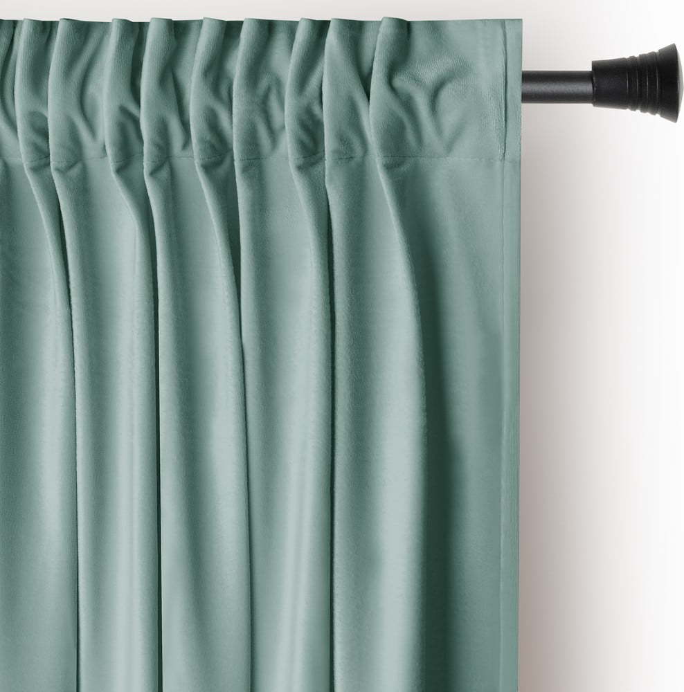 Světle zelený sametový dimout závěs 140x270 cm Pleat – Restilo Restilo