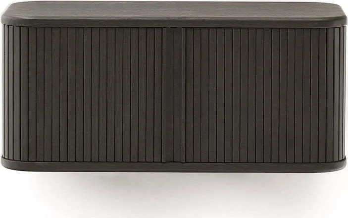 Tmavě hnědá závěsná skříňka pod umyvadlo v dekoru jasanu 90x40 cm Mailen – Kave Home