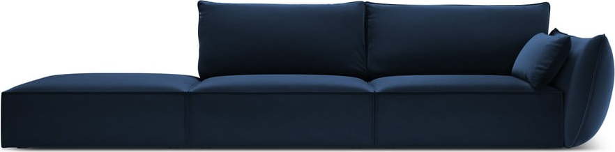 Tmavě modrá sametová pohovka pravý roh 264 cm Vanda – Mazzini Sofas Mazzini Sofas