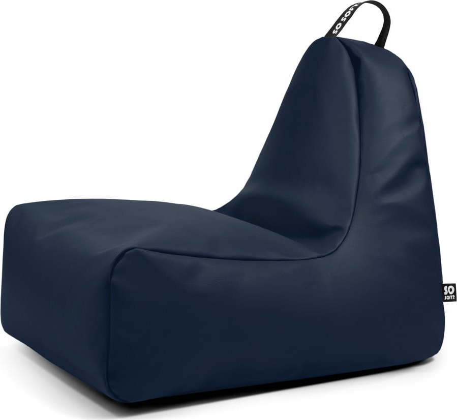 Tmavě modrý sedací vak z imitace kůže Chill XL – So Soft? So Soft?
