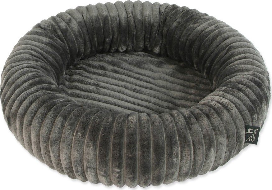Tmavě šedý pelíšek pro psa ø 40 cm Dog Fantasy Stripe – Plaček Pet Products Plaček Pet Products