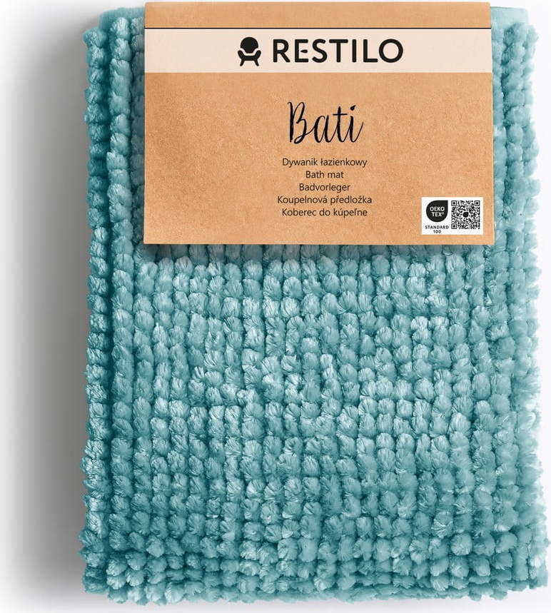 Tyrkysová koupelnová předložka 70x120 cm Bati – Restilo Restilo