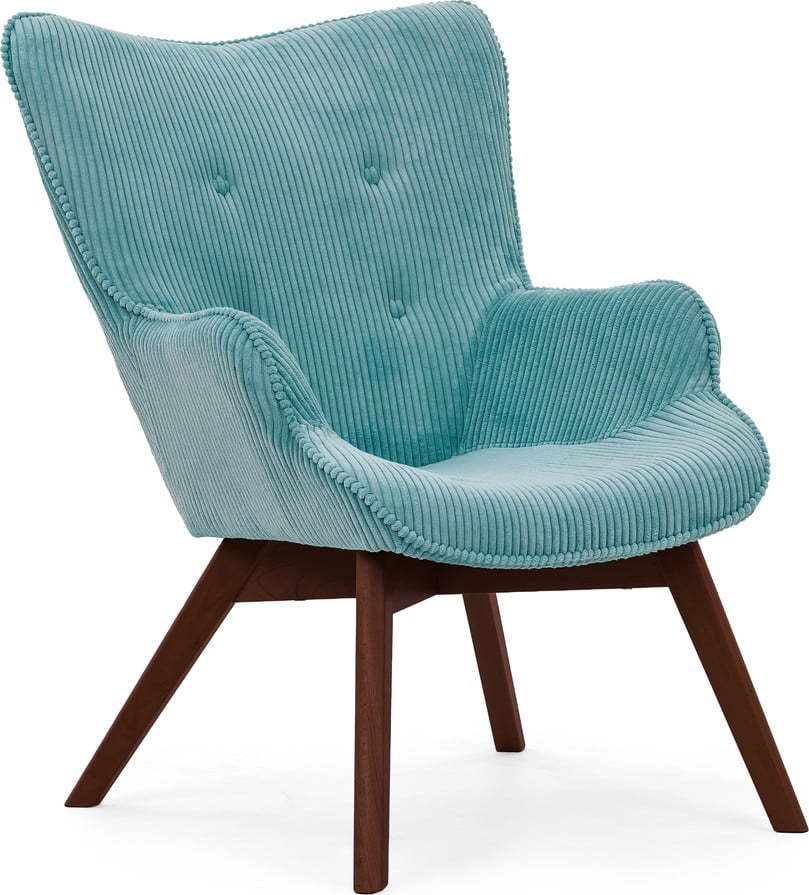 Tyrkysové manšestrové křeslo Niko – Ropez Ropez