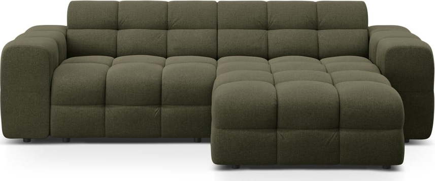 Zelená rohová pohovka (pravý roh/s lenoškou) Kendal – Micadoni Micadoni