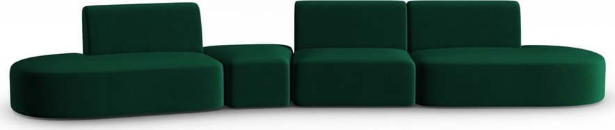 Zelená sametová pohovka levý roh 428 cm Paolo – Milo Casa Milo Casa