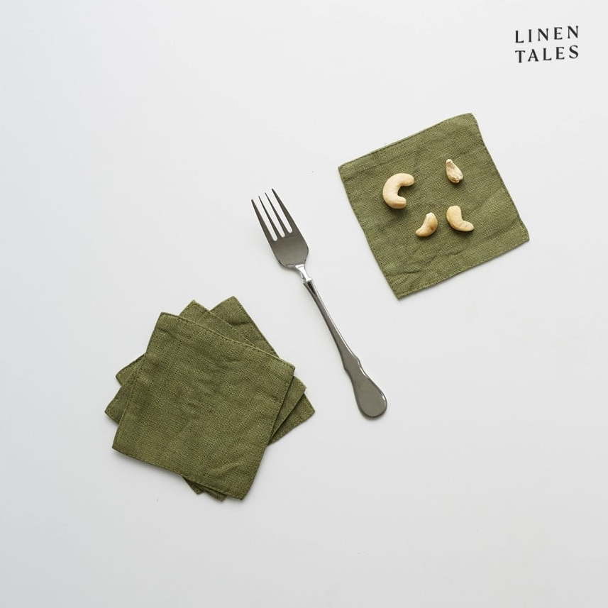 Zelené látkové podtácky v sadě 4 ks – Linen Tales Linen Tales