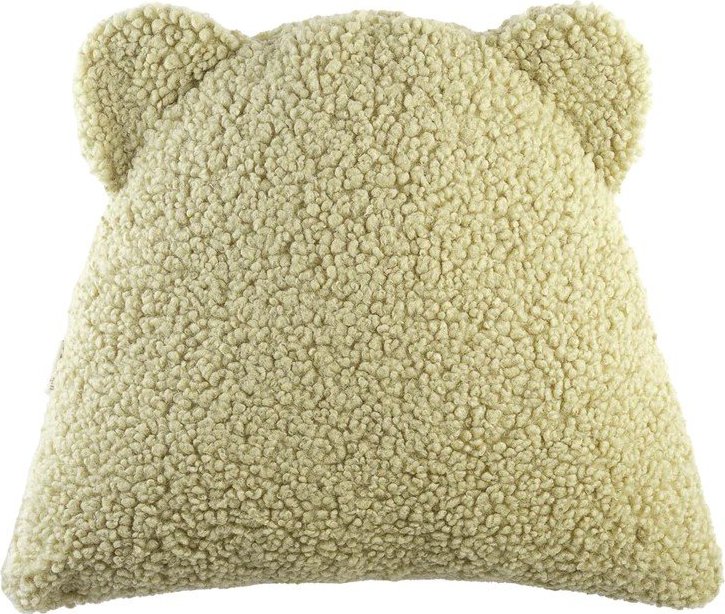 Zelený dětský pohovkový polštář z textilie bouclé Bear – Wigiwama Wigiwama