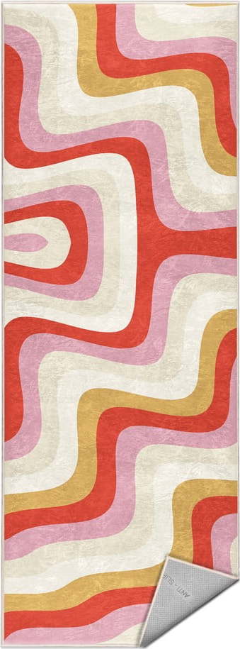Žlutý/růžový pratelný běhoun 80x200 cm Creamy Raspberry Swirl – Mila Home Mila Home