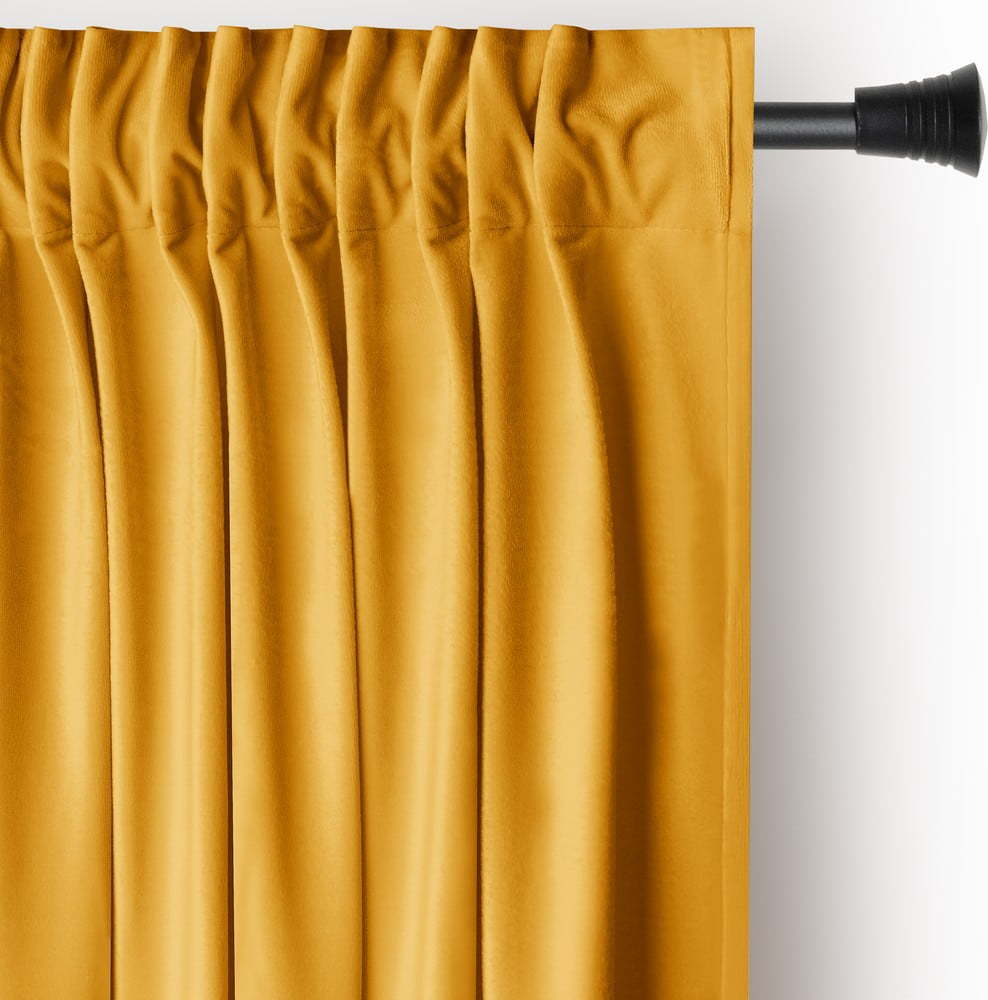 Žlutý sametový dimout závěs 140x270 cm Pleat – Restilo Restilo