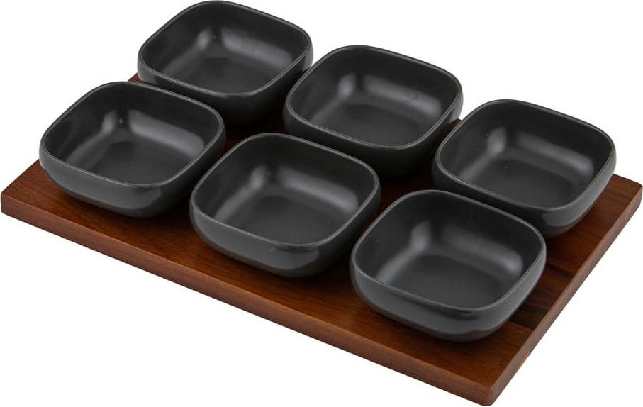 Antracitová porcelánová servírovací sada 6 ks Essentials – Ladelle Ladelle