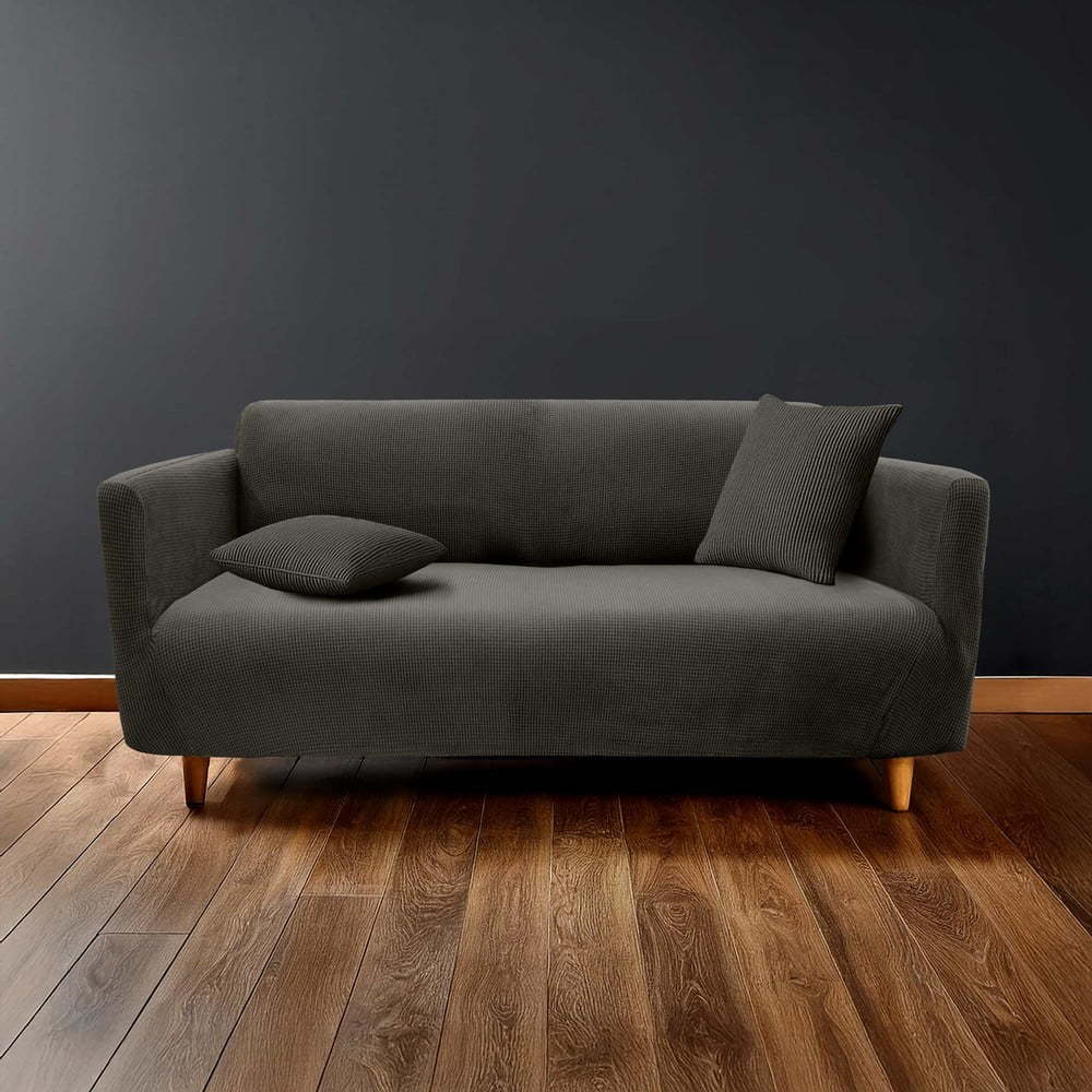 Antracitový 3místný napínací potah na pohovku Sacha – douceur d'intérieur Douceur d intérieur