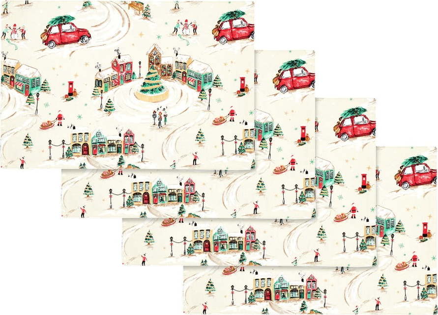 Bavlněná prostírání v sadě 4 ks 30x46 cm Christmas Town – Catherine Lansfield Catherine Lansfield