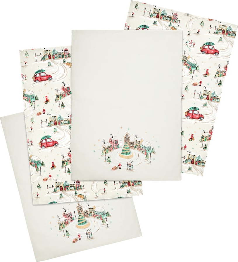 Bavlněné utěrky v sadě 4 ks 50x70 cm Christmas Town – Catherine Lansfield Catherine Lansfield