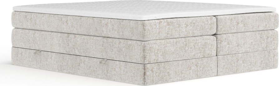Béžová boxspring postel s úložným prostorem/bez čela 200x200 cm Juniper – Maison de Rêve Maison de Reve