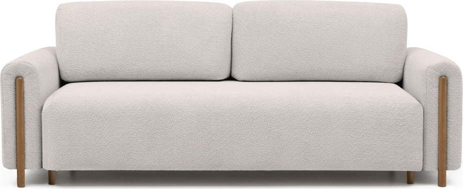 Béžová rozkládací/s úložným prostorem pohovka z textilie bouclé 244 cm Arcadova – ELTAP ELTAP