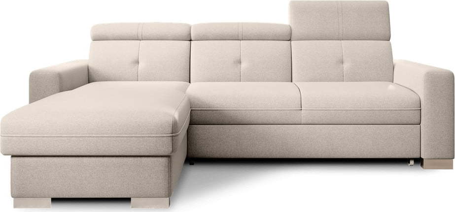 Béžová rozkládací/s úložným prostorem rohová pohovka (levý roh/s lenoškou) Fresia – ELTAP ELTAP