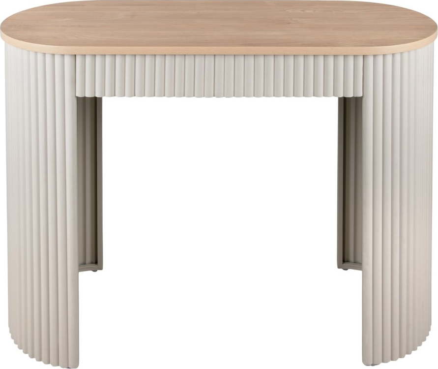 Béžový kovový konzolový stolek 40x100 cm Estriado – Leitmotiv Leitmotiv