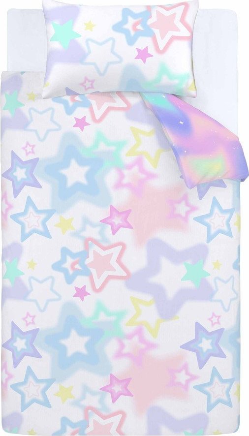 Bílé/růžové dětské povlečení na dvoulůžko 200x200 cm Ombre Stars – Catherine Lansfield Catherine Lansfield