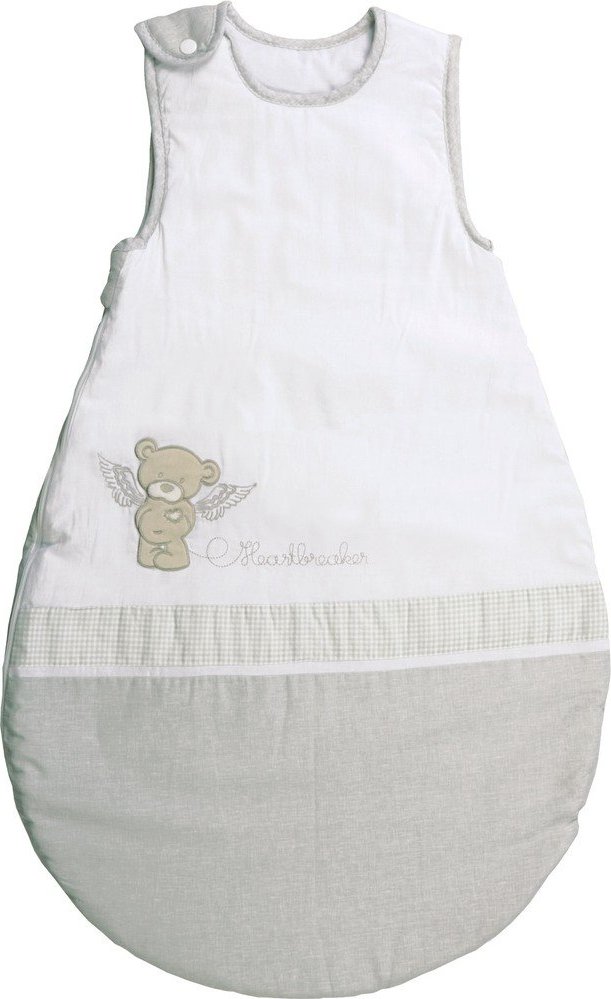 Bílý/béžový bavlněný dětský spací pytel 45x70 cm Heartbreakerbär – Roba Roba